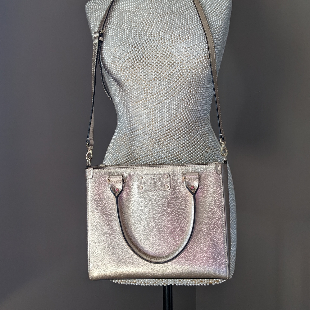 Kate Spade pale gold leather handbag